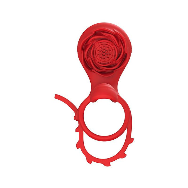 Adjustable App Remote Control Rose Penis Rings & G-spot Vibrator