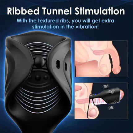 App Remote Control Penis Trainer With Dual-rings