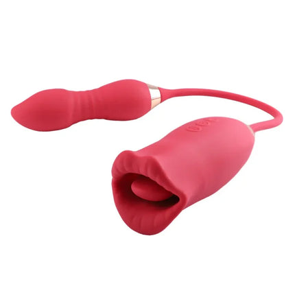 9 Vibration Modes and 7 French Kissing 3-in-1 Bitting & Thrusting Vibrator