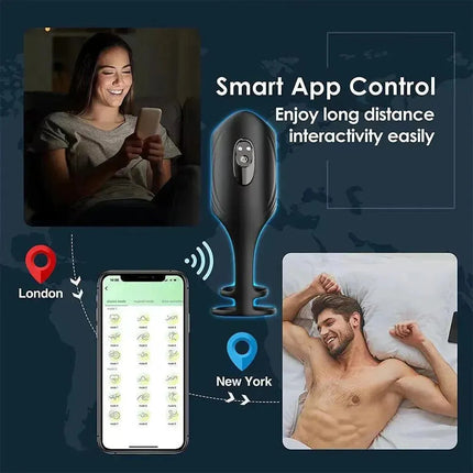 App Remote Control Penis Trainer With Dual-rings