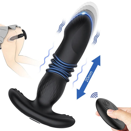 Prostate Thrusting Vibration Butt Plug with Remote Control