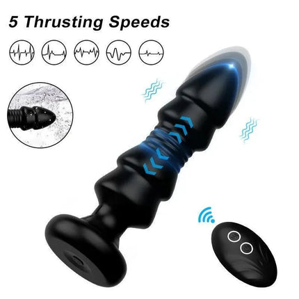 2 In 1 Wireless Remote Control Thrusting Anal Massager Anal Plug