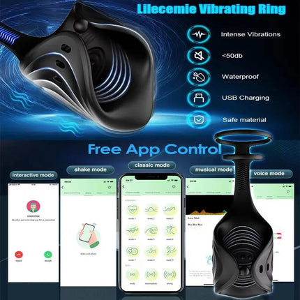 App Remote Control Penis Trainer With Dual-rings