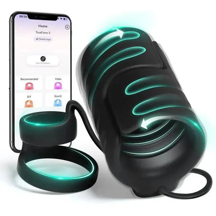 Glnas Trainer App Control 9 Vibrating Pulsing Dual Penis Ring