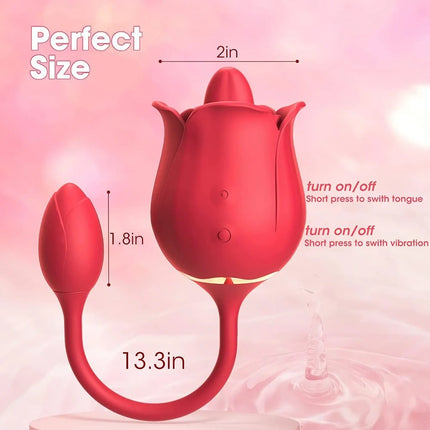 Rose Clit Licking Toy with Egg Vibrator