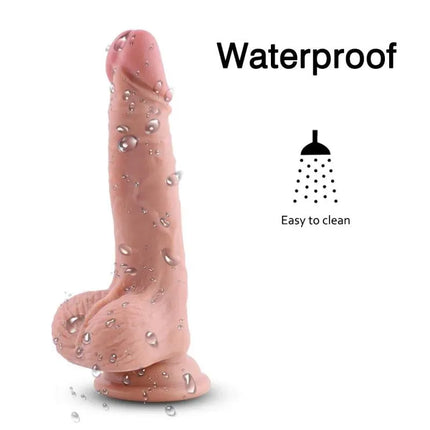 Realistic Ultra-soft Dildo for Beginners with Flared Suction Cup Base for Hands-free Play