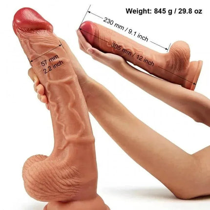 12 Inch Ultra Silicone Realistic Dildo