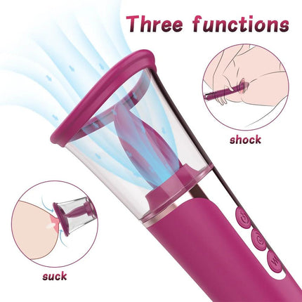 3 in 1 Clit Licking Tongue & Clitoral Sucking G Spot Vibrator Sex Toys - SIKXTOA