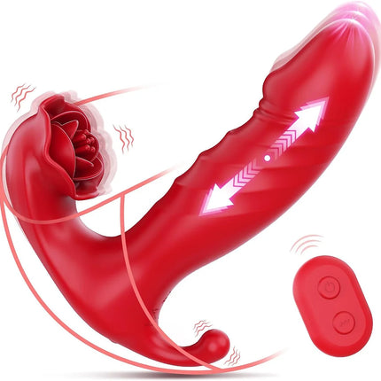 Wearable 9 Thrusting & Vibrating Remote Control G Spot Clitoral Vibrator Nipple Stimulatior