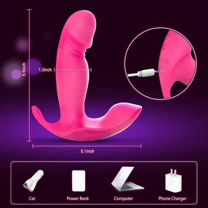 App Remote Control Wearable G Spot Dildo Vibrators with 10 Quickly Wiggling & Vibrating Modes Vibrating Panties