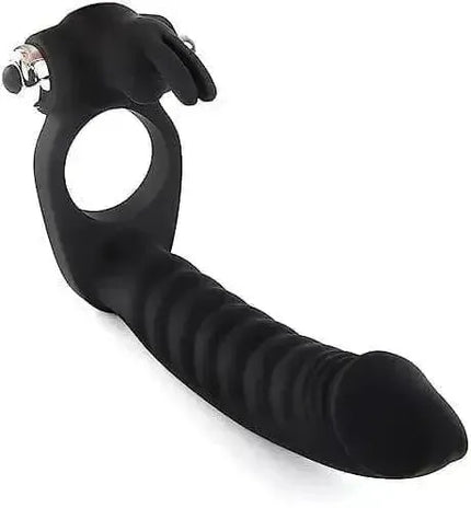 Vibrator Strap On Dildo Double Penetration Cock Rings Rabbit Vibrator Anal Plug Sex Toys Silicone Butt Plug Strapon Enhancer 7 Speed Adult Women Pleasure