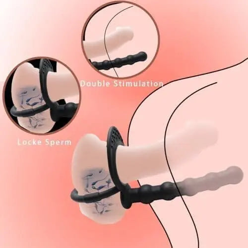 Silicone Anal Plug With Penis Ring,Anal Beads With Cock Ring,Anal Sex Toys,Anal Toys For Men,Women And Beginners,Sex Toy For Vagina,Anal Training For Anal Trainer,Anal Butt For Couples,G Spot Plug Toy