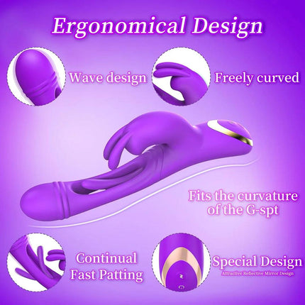 12 Vibration 12 Flapping Modes Flapping Vibrator Rabbit Dildo G Spot Vibrators Finger Vibrator for Clit Nipple