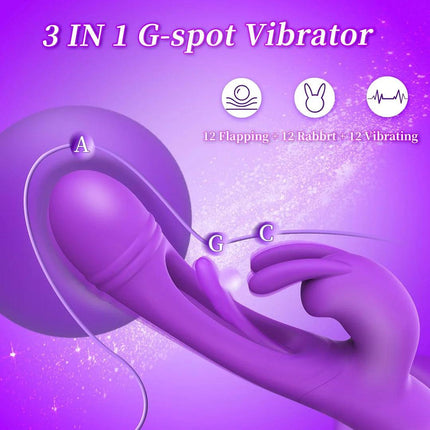 12 Vibration 12 Flapping Modes Flapping Vibrator Rabbit Dildo G Spot Vibrators Finger Vibrator for Clit Nipple