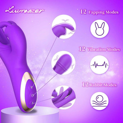 12 Vibration 12 Flapping Modes Flapping Vibrator Rabbit Dildo G Spot Vibrators Finger Vibrator for Clit Nipple