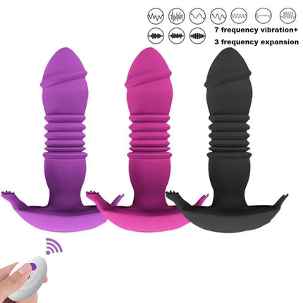 Telescopic G-spot Vibrator With Remote Control Anal Vibrator Prostate Massager