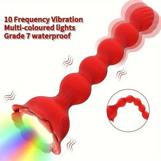 Rose Bead Anal Plug Remote Control Pulling, Vestibular Anal Plug, Prostate Male And Female Masturbation Vibrator