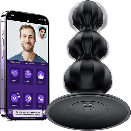 App Remote Control Vibrating Anal Beads With Base