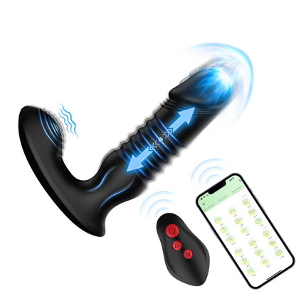 Telescopic Prostate Massager Male Anal Vibrator Butt Plug Stimulator