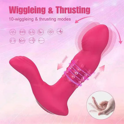 Pleasure 3-in-1 Wiggling Thrusting And Vibrating Remote Control Prostate Massager