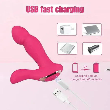 Pleasure 3-in-1 Wiggling Thrusting And Vibrating Remote Control Prostate Massager