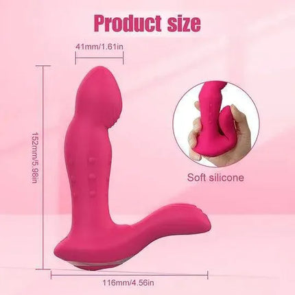 Pleasure 3-in-1 Wiggling Thrusting And Vibrating Remote Control Prostate Massager