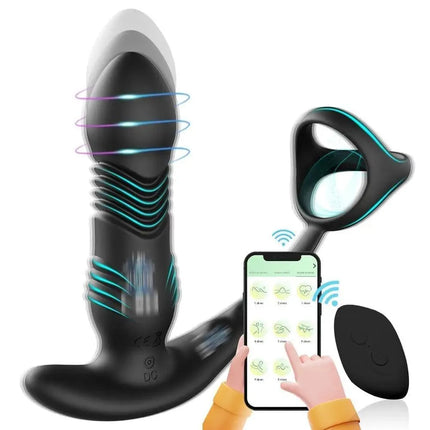 Telescopic Vibration Prostate Massager & Triple Ring