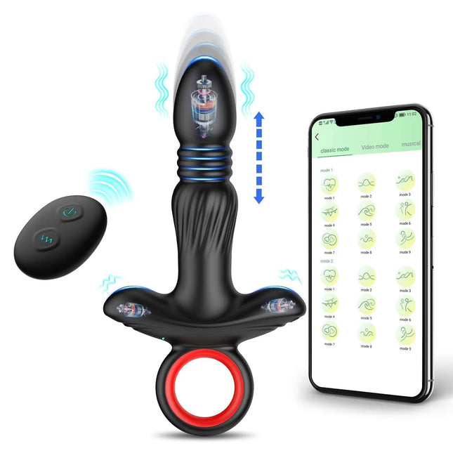 Wireless & App Remote Control Thrusting Vibration Prostate Massager