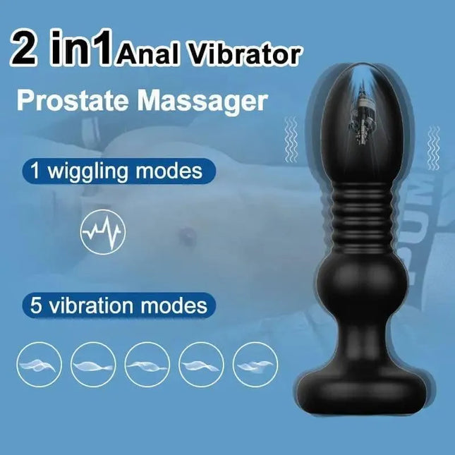 Telescopic Anal Vibrator Wireless Remote Control Prostate Stimulator Massager Butt Plug Dildo