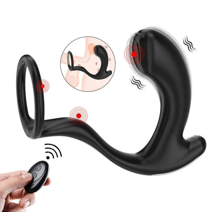 Male Vibrating Clip Prostate Massager With Cock Ring