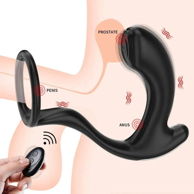 Male Vibrating Clip Prostate Massager With Cock Ring