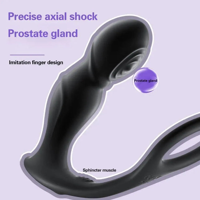 10 Speeds Prostate Massager Anal Vibrator Delay Ejaculation Ring Anus Plug