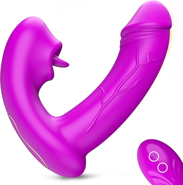 Remote Control 12 Powerful Vibration Wearable Clitoral G Spot Butterfly Vibrator Nipple Stimulator with Tongue