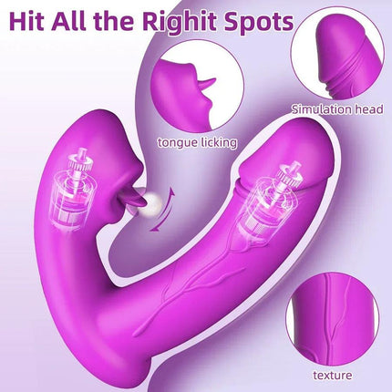 Remote Control 12 Powerful Vibration Wearable Clitoral G Spot Butterfly Vibrator Nipple Stimulator with Tongue