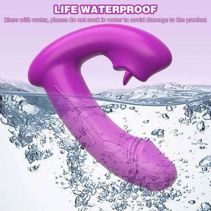 Remote Control 12 Powerful Vibration Wearable Clitoral G Spot Butterfly Vibrator Nipple Stimulator with Tongue