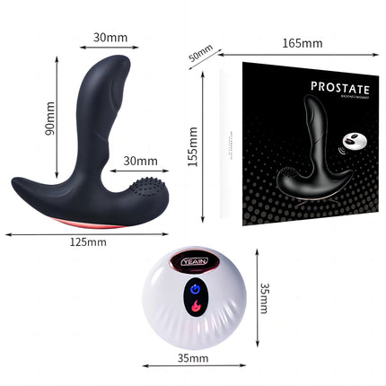 Wireless Remote Control Heating Double-vibration Prostate Massager