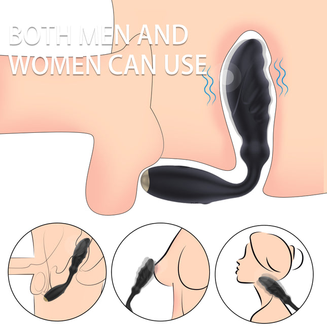 2-in-1 Prostate Massager With Vibrator Couple's Sex Toy