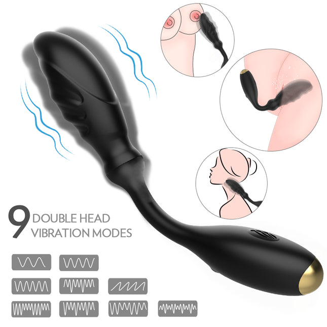 2-in-1 Prostate Massager With Vibrator Couple's Sex Toy