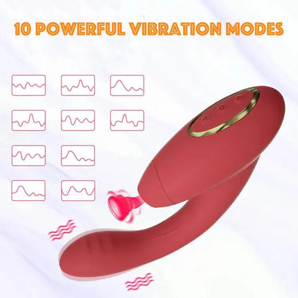 G-spot & Clit 7 Vibration & Suction Modes 10 Speed Rotating Vibrator & Licker