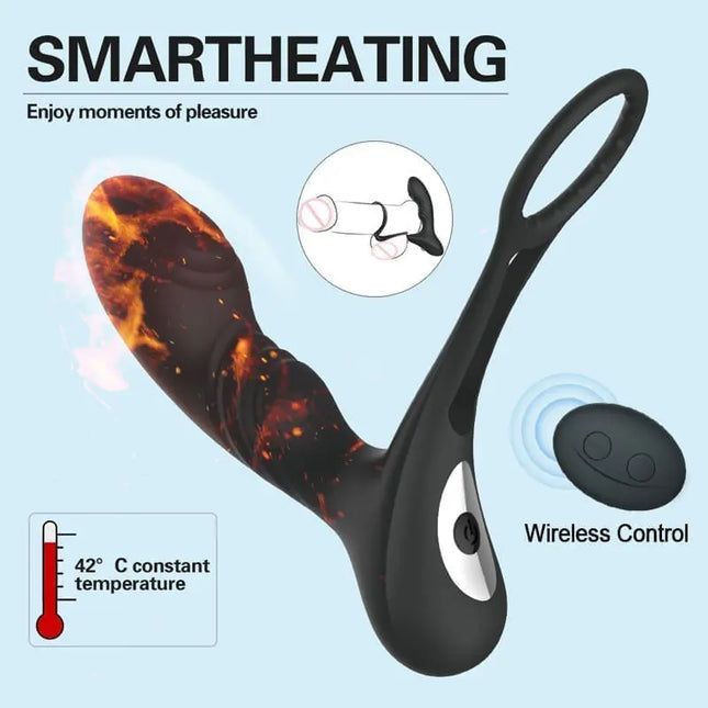 10 Vibration Mode Men Butt Plug Heating Prostate Massager