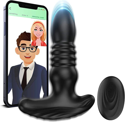 Wireless Remote Telescopic Vibrating Butt Plug Anal Sex Toys Prostate Massager