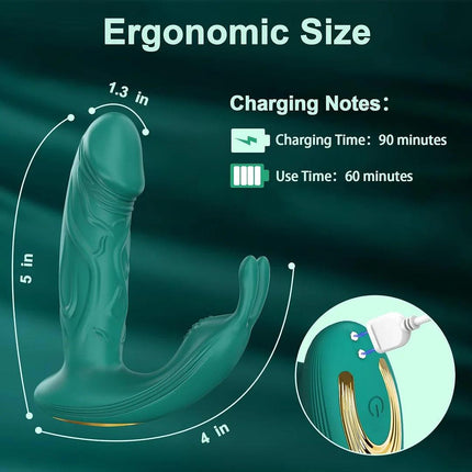 3 IN 1 Wearable Remote Vibrator with 9 Rabbit Clit Vibrator & 9 Thrusting Dildos G Spot Vibrator