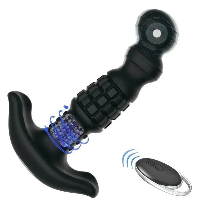 10 Frequency Vibration 3 Mode Rotation Remote Control Grenade Prostate Massager