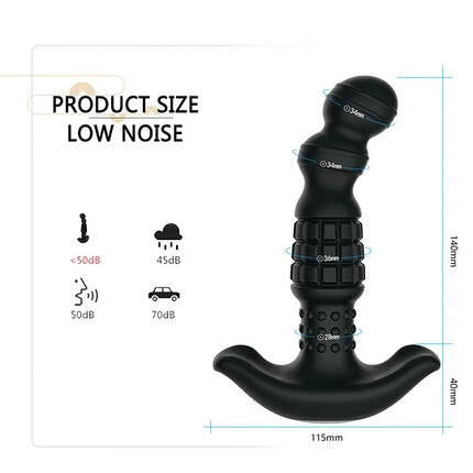 10 Frequency Vibration 3 Mode Rotation Remote Control Grenade Prostate Massager