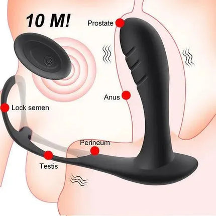 Wireless Remote Control Prostate Massager With Cock Ring