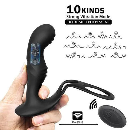 Wireless Remote Control Prostate Massager With Cock Ring