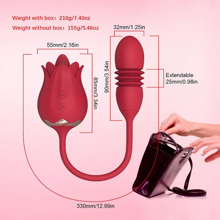 Rose Clitoris Stimulator with Tongue Licking and Thrusting