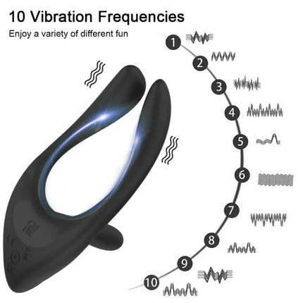 Vibrating Cock Ring Prostate Massager Male Delayed Ejaculation - SIKXTOA