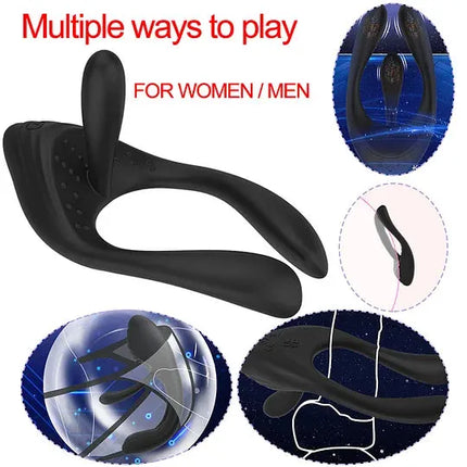 Vibrating Cock Ring Prostate Massager Male Delayed Ejaculation - SIKXTOA