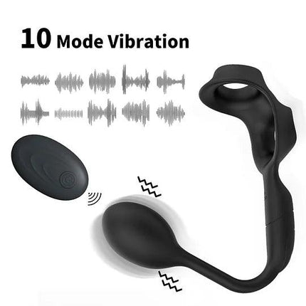 10 Frequency Vibrating Prostate Massager Wireless Remote Control For Men